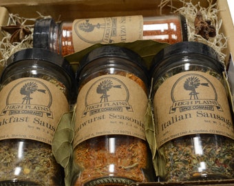 Sausage Seasoning Sampler, BBQ Rub Gift Set - Handcrafted Spice Blends