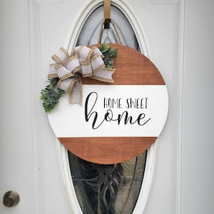 Home sweet home sign | Welcome Door Hanger| Home Sign | Door Hangers | Wooden Door Hangers | Welcome Decor | Front Door Decor, Home Decor