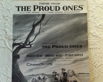 Vintage movie sheet music "The Proud Ones" Theme by Newman