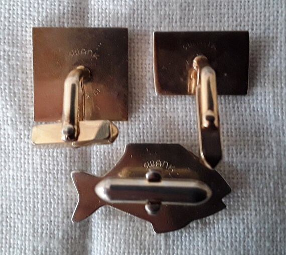 Vintage Swank cufflinks and tie clips lot - image 8