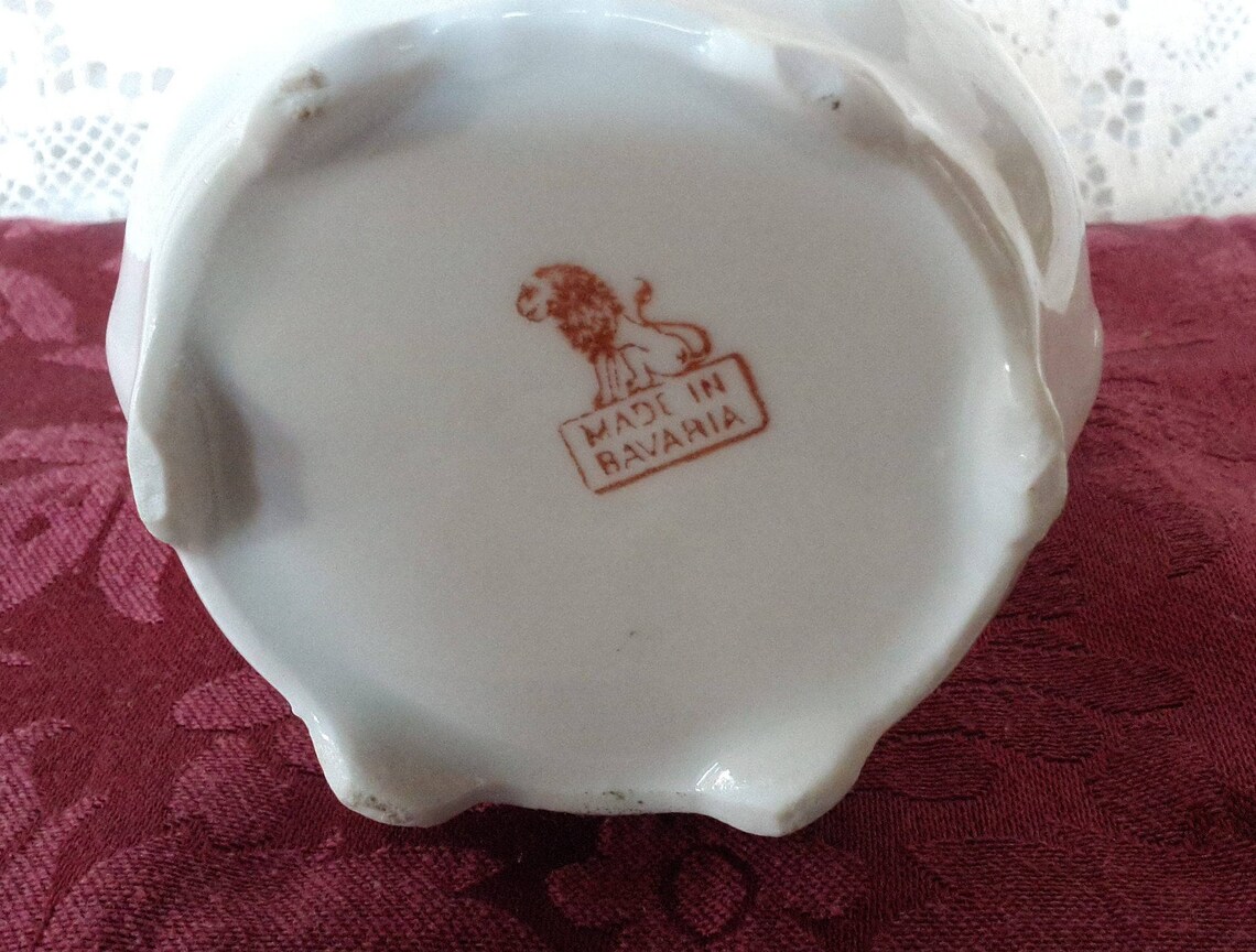 Bavarian Vase Lehman Arzburg Red Lion Mark Green Grape Pattern Etsy