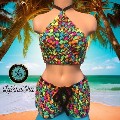 store product block Crochet 2 piece | Top & Boyshorts | Granny Square poster