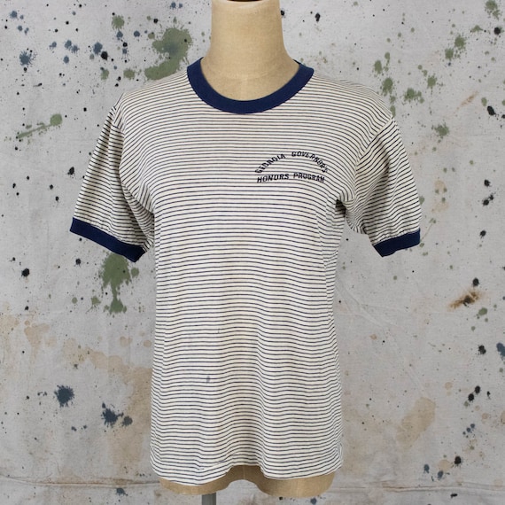 Vintage Unisex 60s Small Medium Navy Blue Georgia