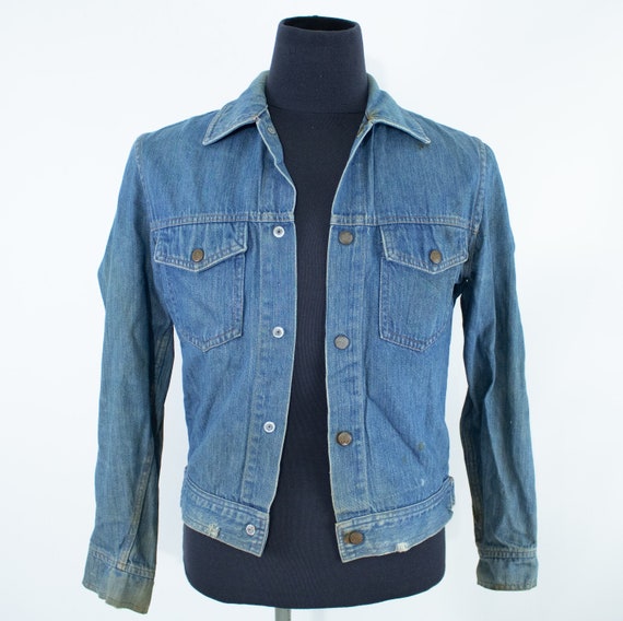 Vintage Unisex 60s Small Medium Denim Jacket With