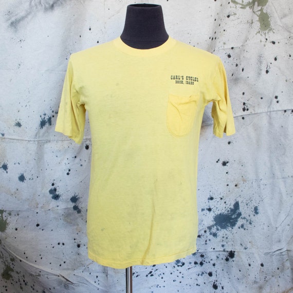 Vintage Unisex 70s Medium Large Yellow Kawasaki Id