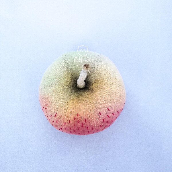 Textile Apple 2. Linen mixtures, embroidery, dyeing