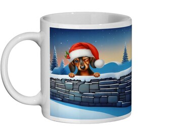 Dachshund In The Snow Christmas Mug Adorable Sausage Mug
