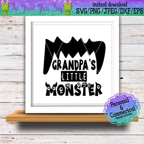 Download Grandpa S Little Monster Svg Halloween Svg Monster Svg Etsy