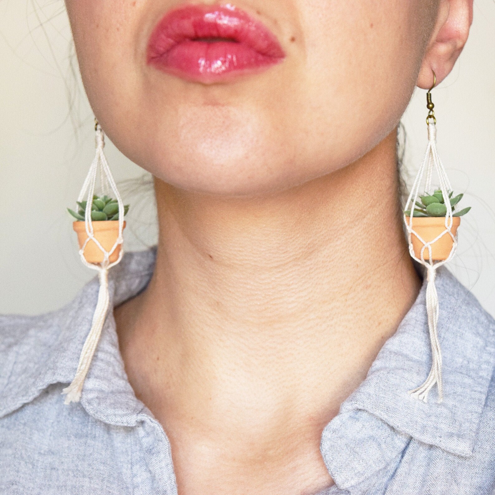 Hanging Plant Earrings readymade Plant Hanger Earrings Etsy