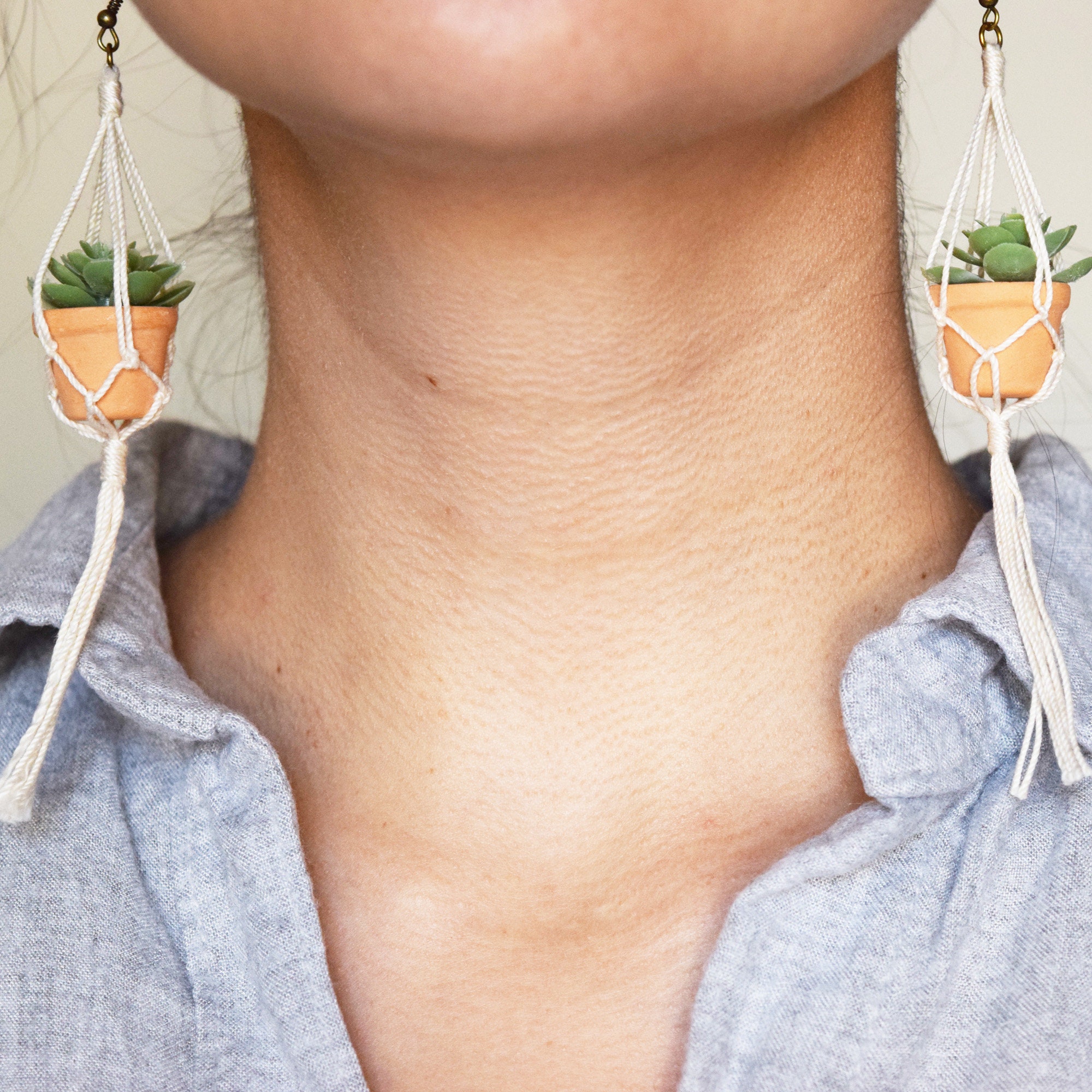 Hanging Plant Earrings readymade Plant Hanger Earrings Etsy