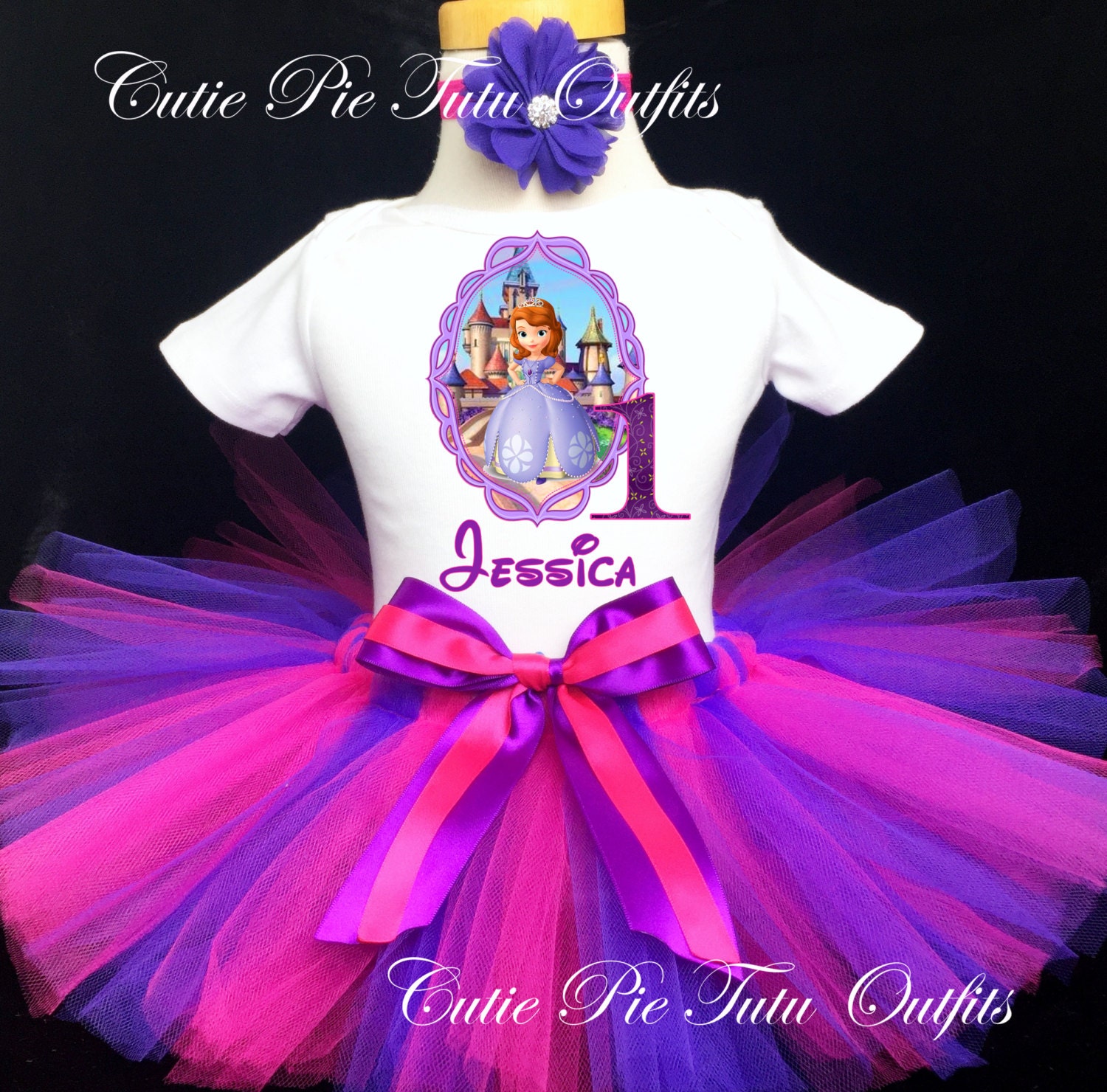 Sofia the First tutu set,2 DESIGNS, First Birthday , Princess Sofia  birthday outfit…