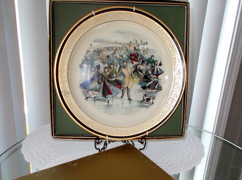 Vintage Lenox 1985 Currier /& Ives Collector Plate Christmas Issue Series