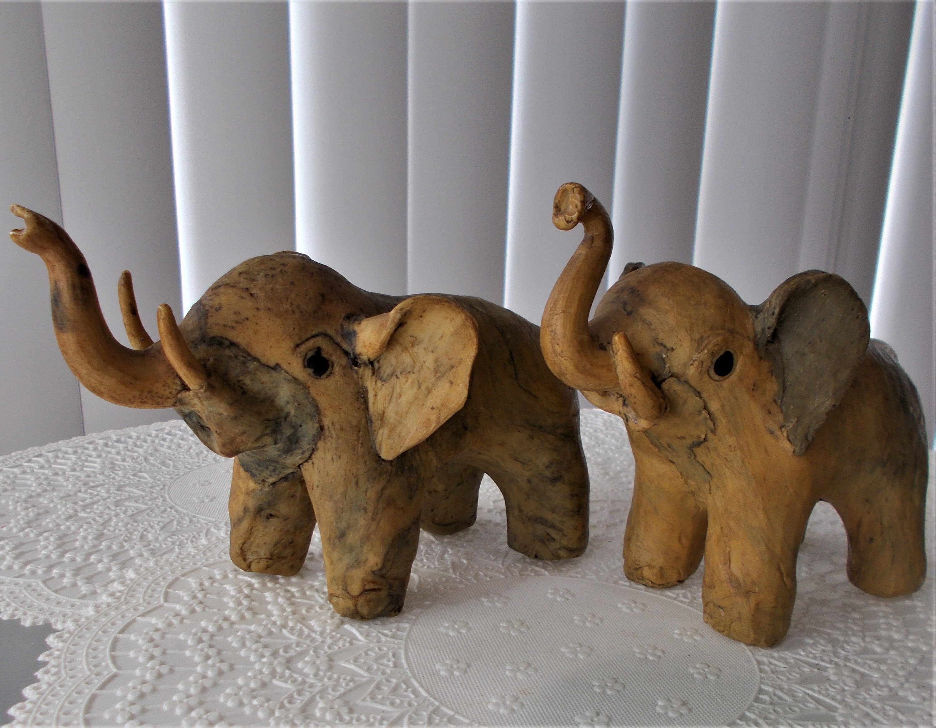 Vintage Elephant Figurine Pair 6 Etsy