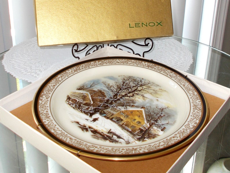 Vintage Lenox 1985 Currier /& Ives Collector Plate Christmas Issue Series