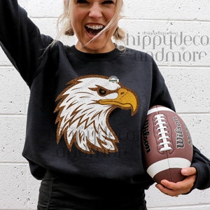 Eagle Shirt Design Eagle PNG Eagle Mascot Sweatshirt Design Mascot PNG Faux Glitter Sparkly Eagle