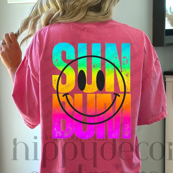 Sun PNG Beach Smiley Face PNG Summer PNG Comfort Colors Shirt Designs Sublimations Retro Happy Face Transfer Happy Face Shirt