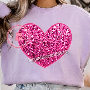 Pink Valentines Day Shirt Design Faux Sequins Glitter Heart Pink Hearts Pink Shirt Design