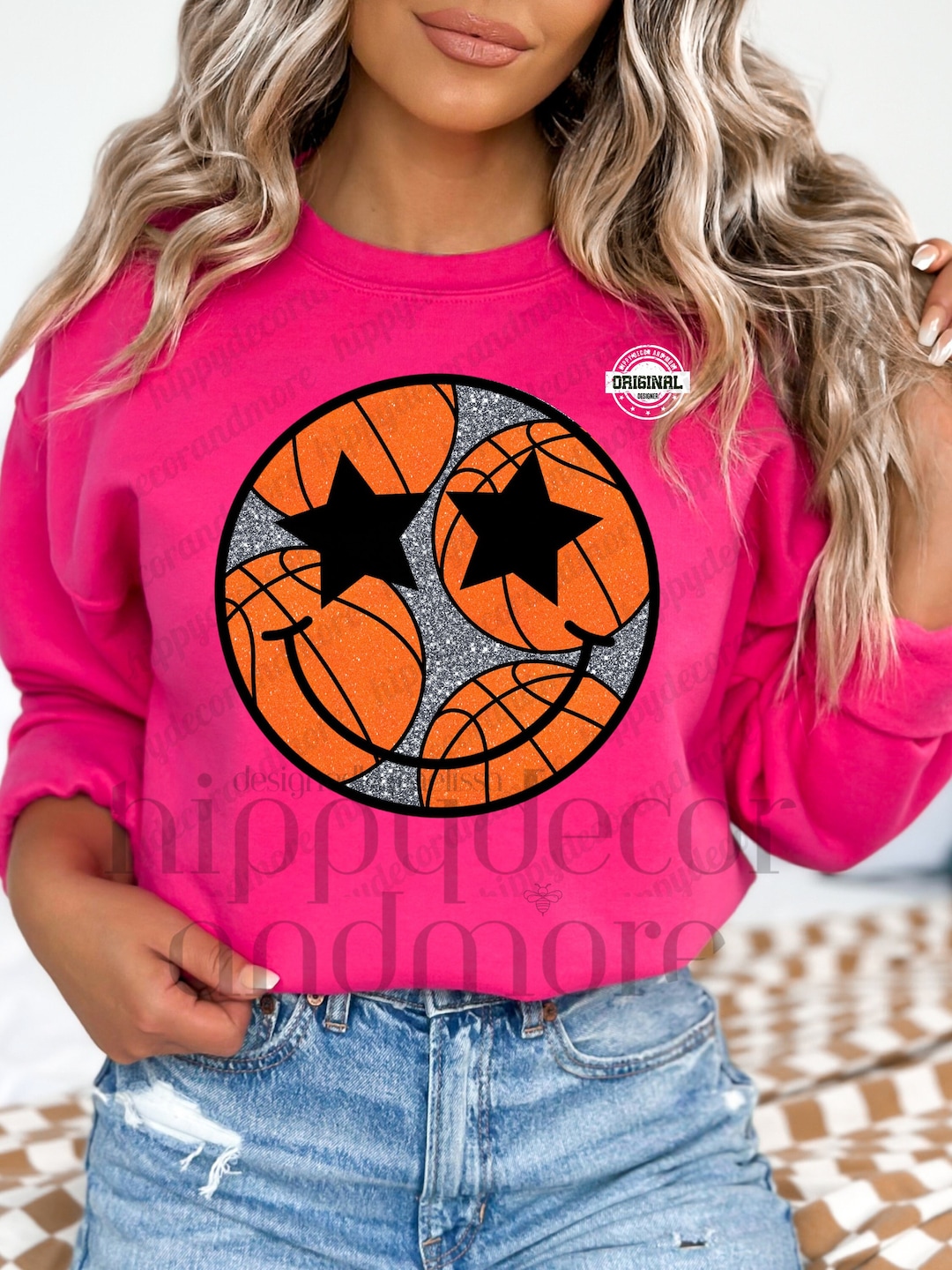 Basketball PNG Star Eyes Smiley Face PNG Basketball Happy Sublimation