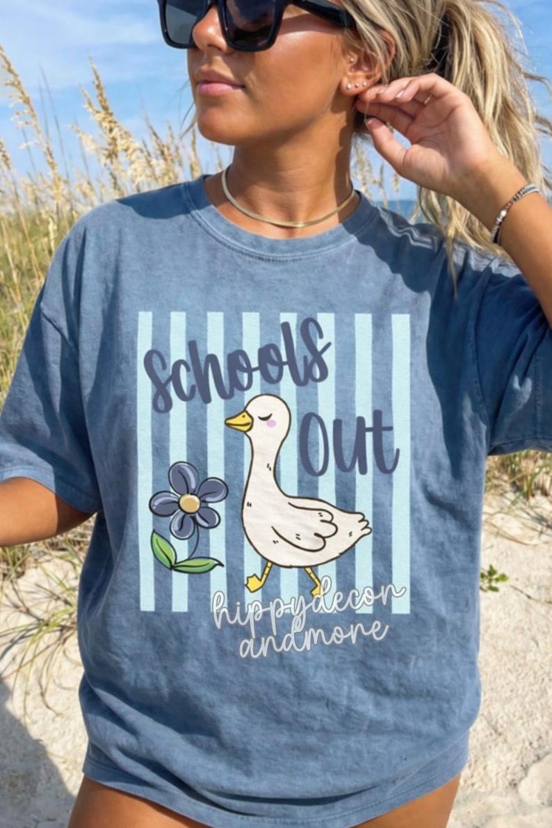 Teacher PNG Last Day of School PNG Trendy Stripes Designs Cute Duck ...