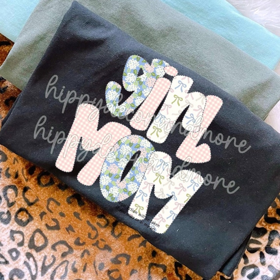 Girl Mom PNG Coquette Girly Floral Bows Blue Pink Hydrangeas Grandmillenal PNG Vintage Grandma Mama Shirt Design Easter Girl Mama