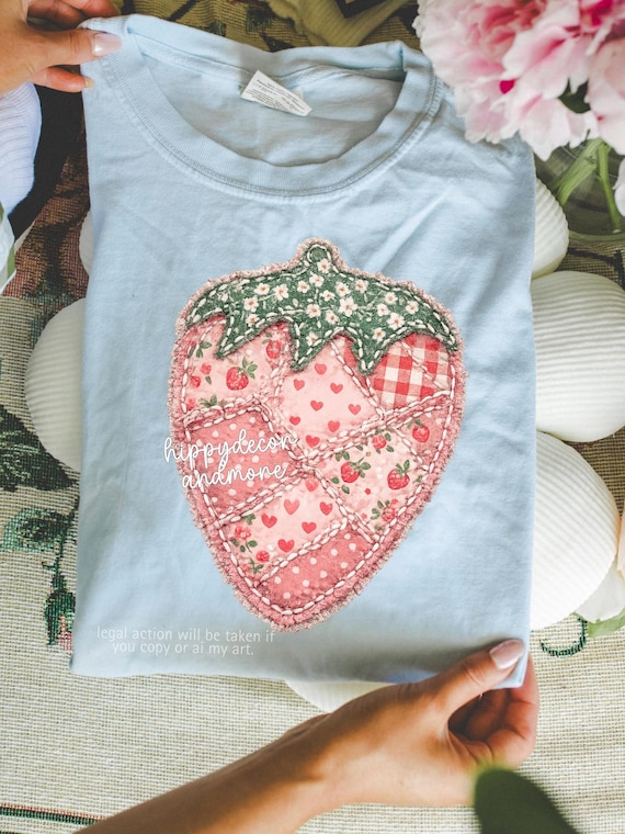 Strawberry PNG Rag Quilt Digital Design Strawberry Season Shirt Sublimation Design In My Granny Era PNG Grandma Core Thrifty