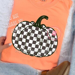 Checkered PNG Retro Fall Shirt Sublimation Design Thanksgiving PNG Cute Pumpkin PNG Fall png