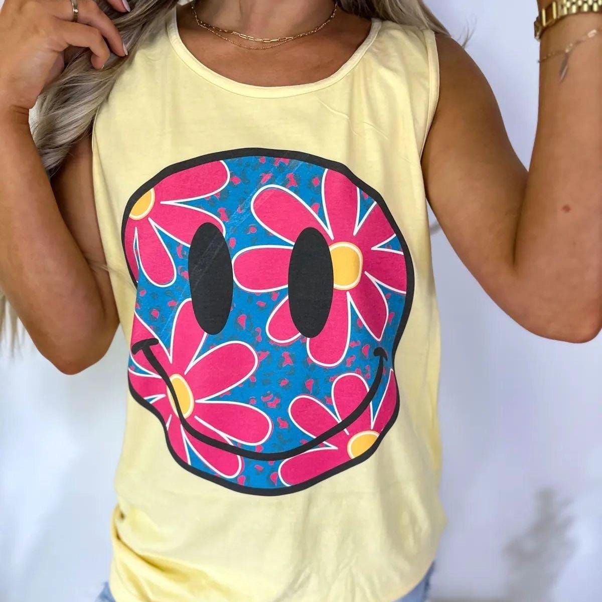 Leopard Print Pink Daisy Smiley Face PNG Happy Face Shirt