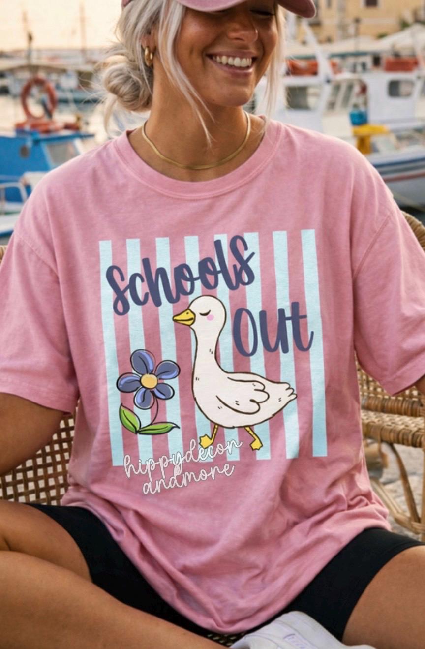 Teacher PNG Last Day of School PNG Trendy Stripes Designs Cute Duck ...