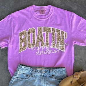 Lake PNG Boatin’ PNG Beach Vibes Summer Png Boat Png Boat Shirt Design Lake Shirt Design Leopard Print Boatin’