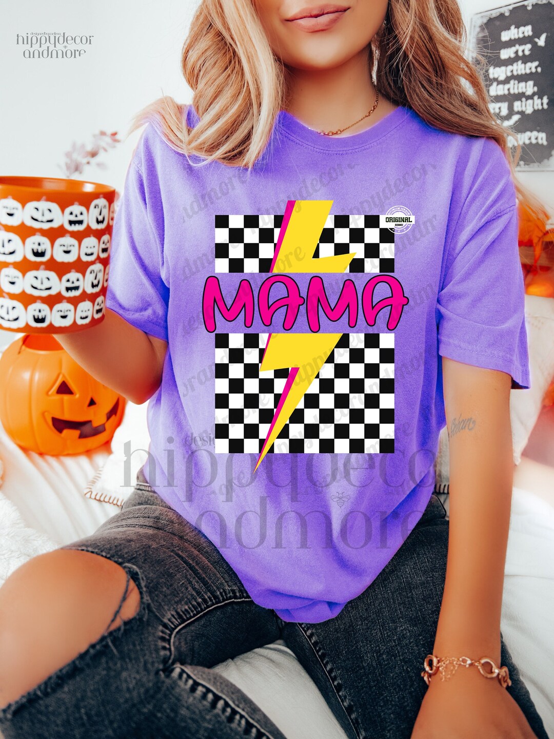 Mama Lightning Garment Dyed Comfort Colors Sweatshirt (Condensed)