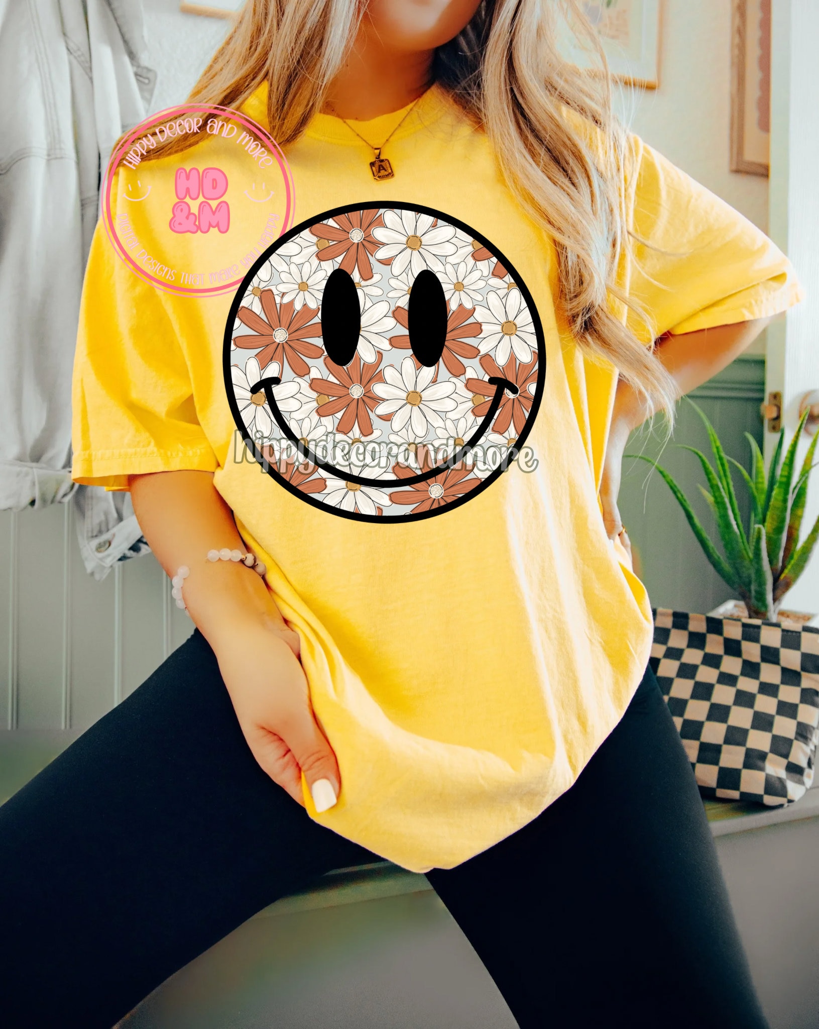 Boho Flower Smiley Face PNG Retro Floral Smiley Sublimation Design Fall ...
