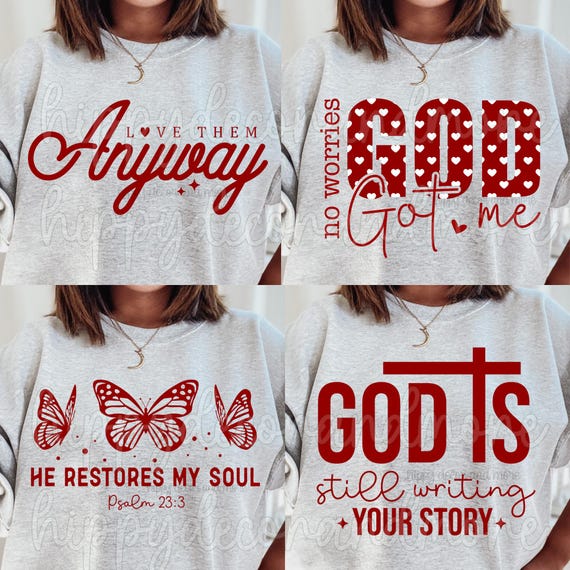 Christian Bundle PNG | Valentines Day Bundle PNG | Religious Wall Art | Inspirational Quotes | Jesus PNG Christian Shirt Sublimation Design