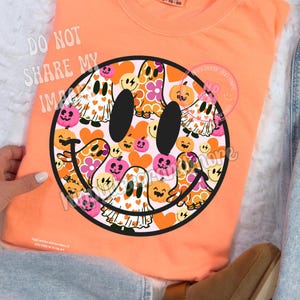 Cute Ghost PNG Halloween Smiley Face Sublimation Design Fall Shirt Fall PNG Halloween png