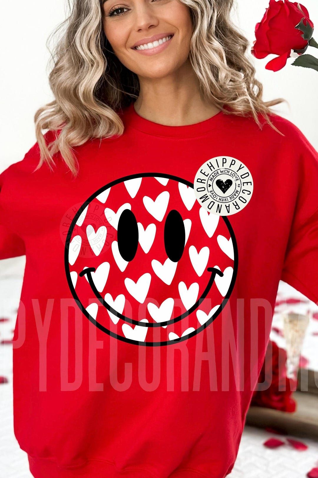 Valentines Day PNG Distressed Retro Smiley Face PNG Smiley Sublimation ...
