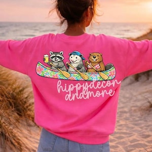 Critters In A Canoe PNG Pool Babe Png Lake Vibes Pool Png Summer PNG Cute River Shirt Design River PNG Beach Racoon Beaver Possum