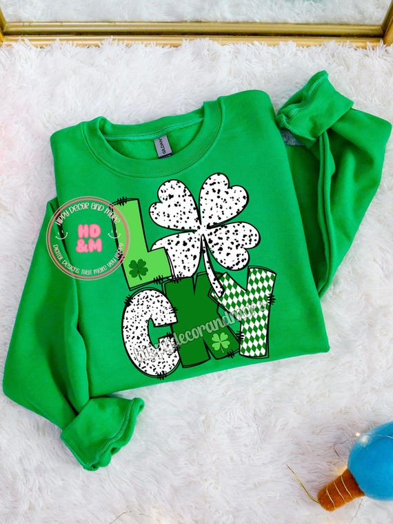 St Patrick’s Day Shirt Design St Patrick’s Day PNG Preppy St Patrick’s Day Sweatshirt Design Lucky PNB Lucky Shirt Design Shamrock PNG