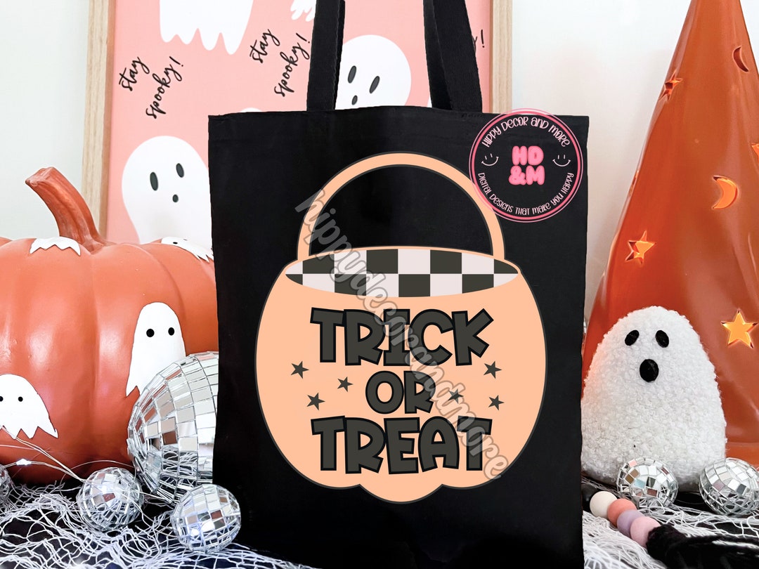 Pumpkin Bucket PNG Trick or Treat Halloween PNG Tote Bag Design Ideas ...