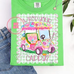 Who’s Your Caddy PNG Golf PNG Cute Girly Golf Shirt Design Coquette Summer Coquette Golf Girls Golf Cart PNG