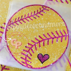 Sparkly Softball PNG Cute Girly Softball Shirt Design Faux Glitter Yellow Sequins Softball