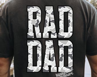 Retro Camo Rad Dad PNG Daddy Papa PawPaw Uncle Brother Dada Grandpa PNG Camouflage Fathers Day PNG Camo Dad Rad Dad