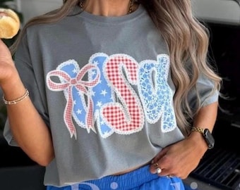 Coquette 4th of July PNG Shabby Chic Cottage Core Ditsy Flowers Memorial Day USA png Labor Day Army Military Mama Auntie Coquette Bow Lace