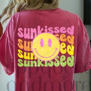 Smiley Face PNG Retro PNG Sunkissed  Smiley Face Shirt Design Summer Vibes PNG Distressed Happy Face Comfort Colors Design Ideas