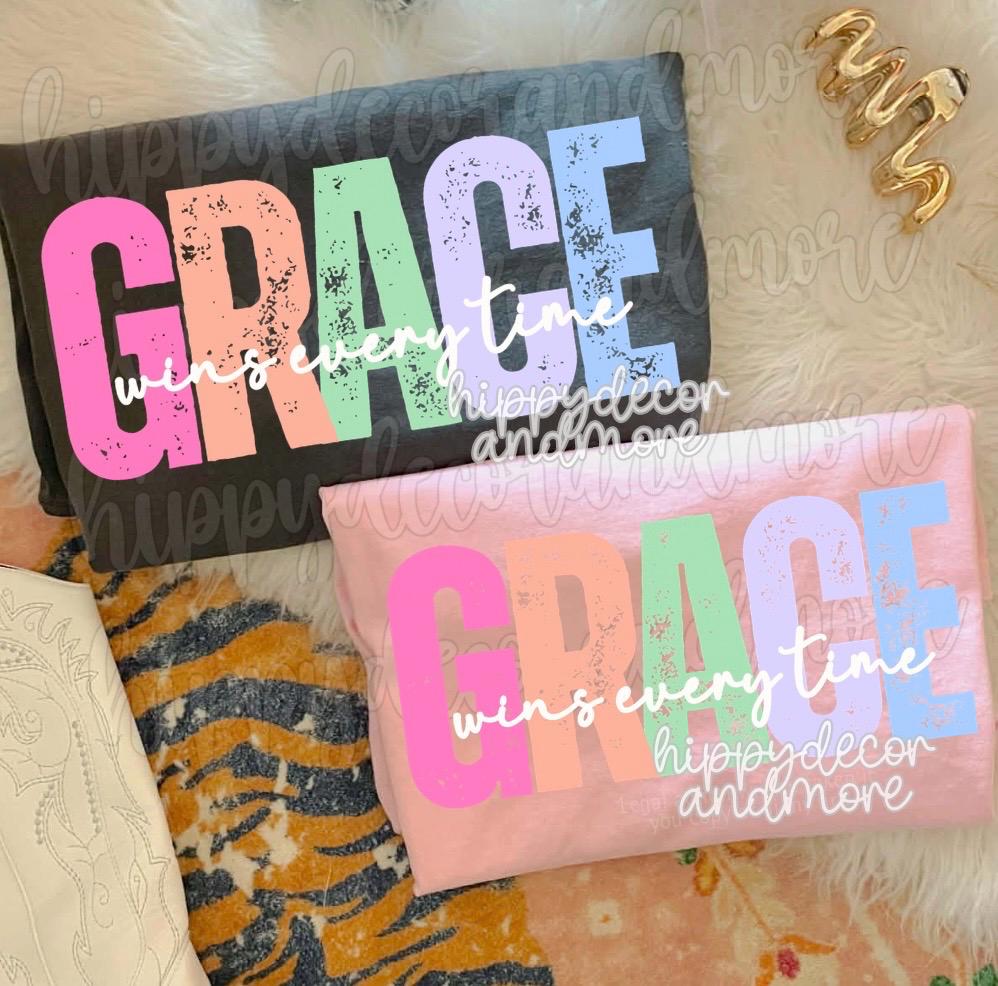 Grace Wins Every Time PNG Easter Christian Shirt Design Christian ...