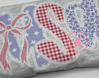 Coquette 4th of July PNG Shabby Chic Cottage Core Ditsy Flowers Memorial Day USA png Labor Day Army Military Mama Auntie Coquette Bow Lace