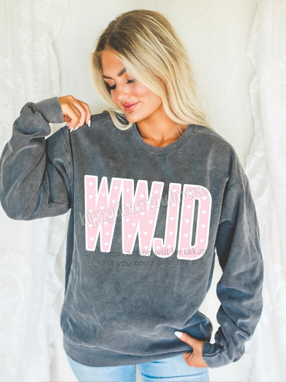 WWJD PNG Valentines Day Sublimation Design Trendy Christian Tshirts Retro PNG Christian Valentines Png