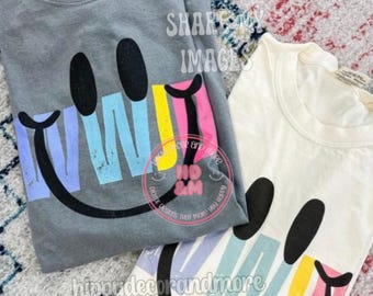 WWJD Smiley Face PNG Summer png Smiley Face Sublimation Trendy Shirts Christian Tshirts Retro PNG Boho Happy Face Shirt