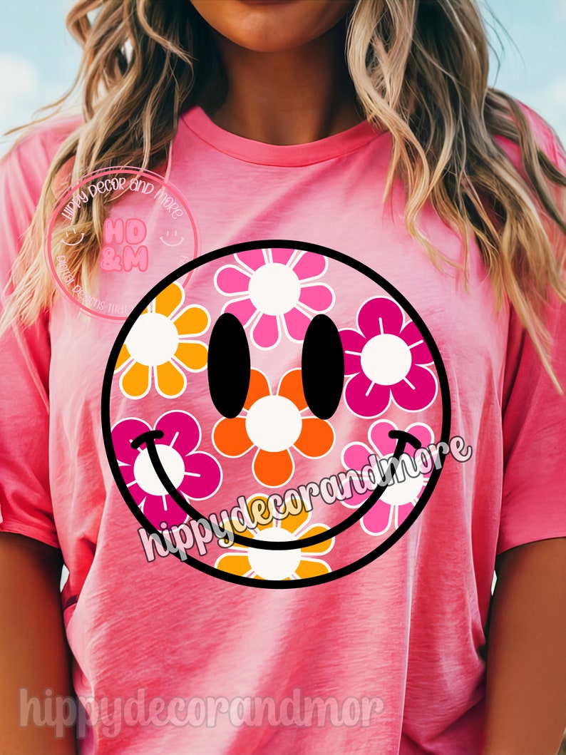 Daisy Smiley Face PNG Vintage Retro Daisies Summer Vibes Boho Hippie ...
