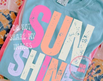 Sunshine Png Beach Life PNG Summer PNG Neon Trendy Summer Shirt Design Distressed Beach PNG Lake Pool River Png Sun