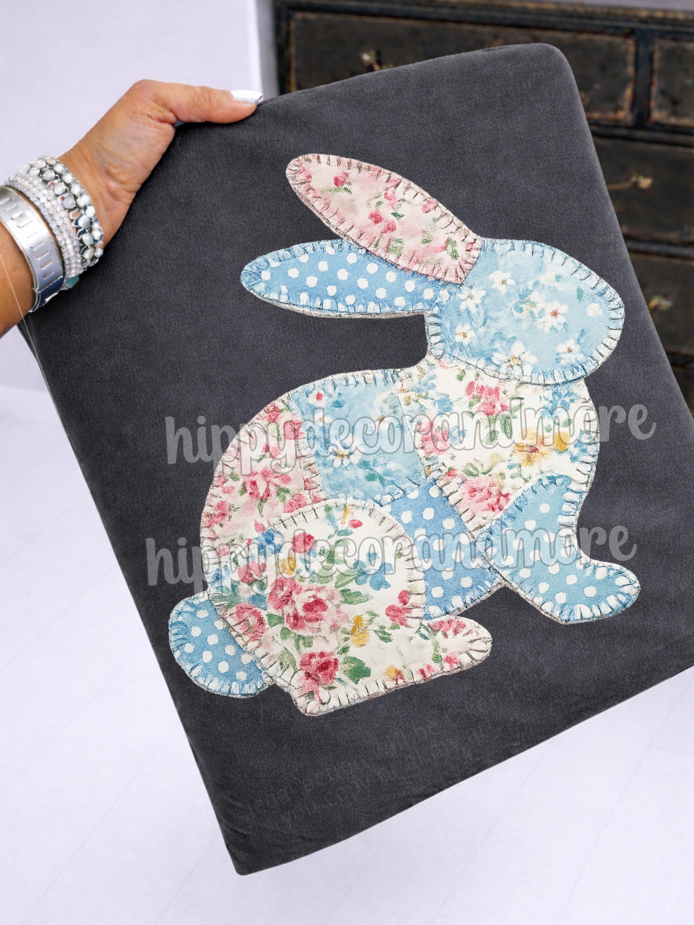 Quilt Patchwork Bunny PNG Easter PNG Grandma Core Png Cottage Core ...