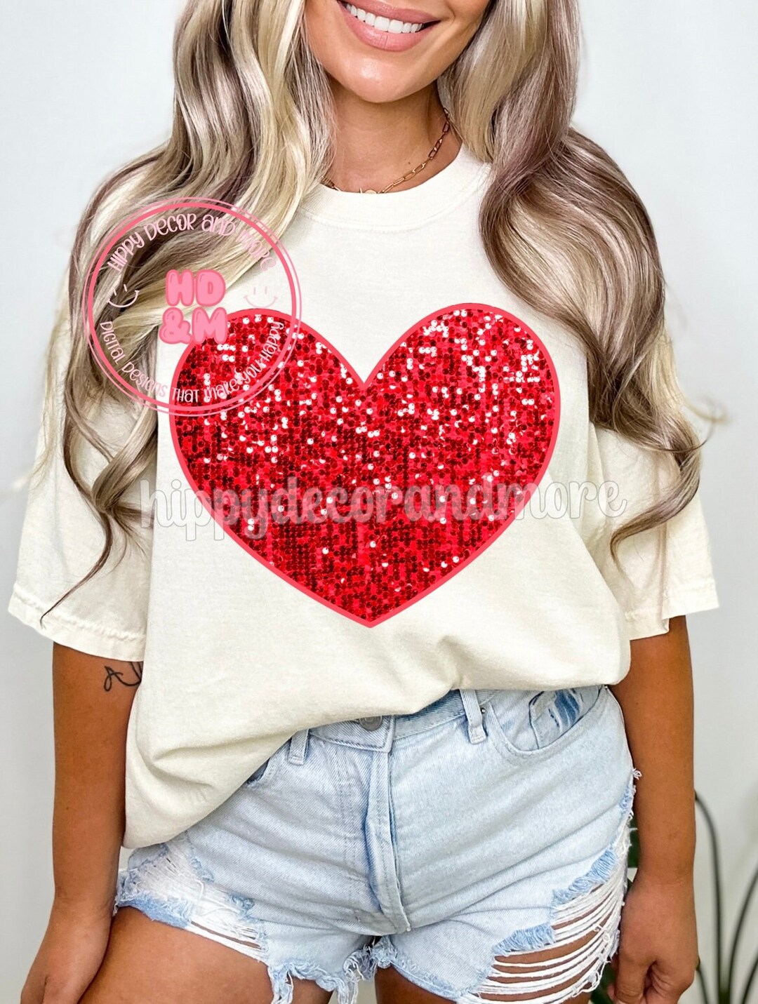 Red Valentines Day Heart PNG Faux Glitter Hearts Faux Sequins PNG ...